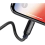 Кабель Baseus USB Cable to Lightning/microUSB/USB-C Three Primary Colors 30сm Black (CAMLT-ASY01) фото 5