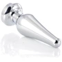 Анальная пробка с кристаллом Toyfa Metal Silver anal plug white gem