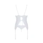 Корсет с пажами, трусики с ажурным декором и открытым шагом Passion Ursula Corset white XXL/XXXL