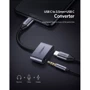 Адаптер Ugreen Adapter CM193 USB-C to USB-C+3.5mm Gray (50596): Колір серый