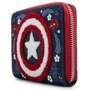 Жіночий гаманець Loungefly LF Marvel Captain America 80th Anniversary Floral Shield ZIP синій (MVWA0157): Стать жіночий