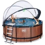 Бассейн EXIT Toys каркасный дерево 360х122 см с куполом песочный фильтр (30.47.12.10)