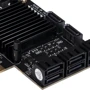 Frime PCI-E x1 to 8 x Sata III, 88SE9215 (ECF-PCIEto8SATAIII001): Разъемы SATA/eSATA