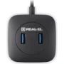 Адаптер REAL-EL Adapter USB to 4xUSB2.0+MicroUSB HQ-187 Black (EL123110010) фото 6