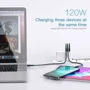 Зарядное устройство Baseus USB-C Wall Charger Mini GaN 2xUSB-C+USB 120W White (CCGAN-J02): Количество USB-портов 3