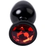 Анальная пробка с кристаллом Metal By Toyfa Вlack anal plug ruby