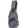 Мужская сумка-слинг DNK Leather серая (DNK Joker-2 bag-7)