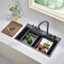 Кухонная мойка Lefton Waterfall Workstation Kitchen Sink Set With Digital Temperature Display & Knife Holder-KS2204: Материал Нержавеющая сталь