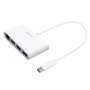 Адаптер Macally Adapter USB-C to 3xUSB 3.0+Ethernet White (UCHUB3GB)