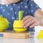 Пірамідка Guidecraft Manipulatives Фрукти (G6732): Призначення іграшки Цветовое восприятие, Сообразительность, Развитие внимания, Пространственное восприятие, Мелкая моторика, Логическое мышление, Координация движений