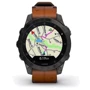 Смарт-часы Garmin Epix (Gen 2) Sapphire Black Titanium with Chestnut Leather Band (010-02582-30): Цвет ремешка коричневый