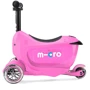 Самокат MICRO Mini2go Deluxe Plus - Розовый (до 50 kg, до 20 kg с сидением, 3-х колесный) MMD033: Максимальная допустимая нагрузка, кг 50 / 20