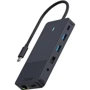 Адаптер Rapoo Adapter UCM-2006 USB-C to 2xUSB-C+USB2.0+2xUSB3.0+HDMI+DisplayPort+SD+RJ45+3.5mm Black