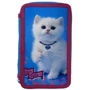 Пенал Class Cute Kitten 3 отделения без наполнения голубой (21605C)