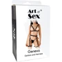 Сексуальный набор гартеры и портупея Art of Sex - Geneva украшенные кольцами, XS-M