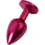 Анальная пробка с кристаллом Metal By Toyfa Burgundy Anal Plug Ruby