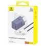 Зарядное устройство Baseus USB-C Wall Charger GaN5 mini 1C 30W with USB-C Cable Purple (P10110902523-00) фото 7