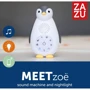 Нічник та музичний бокс Zazu Zoe Пінгвіня Синій (ZA-ZOE-02): Особливості Регулируемая яркость подсветки, звуковое сопровождение, Автоотключение