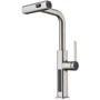 Смеситель для кухни Lefton Waterfall & Pull-Out Kitchen Faucet with Temperature Display-KF2209 Brushed Nickel: Тип излива выдвигающийся излив