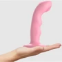 Насадка для страпона с двойной точечной пульсацией Strap-On-Me Tapping Dildo Wave - Coral Рink
