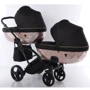 Універсальний візок для двійні 2 в 1 Junama Mirror Satin Duo Slim 02, чорний з бронзовим (J-MS-DUOs-02): Ширина шасі 65 см