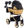 Универсальная коляска 2 в 1 Adamex Sierra Polar (Gold) SR436 черный (люрекс) - золотой кожа (перфорация): Пол ребенка мальчик, девочка