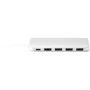 Адаптер Digitus Adapter USB-C to 4xUSB+USB-C Silver (DA-70242-1): Цвет белый