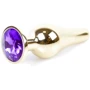Анальная пробка с кристаллом BOSS of TOYS Boss Series - Jewellery Gold BUTT PLUG Purple, BS6400070