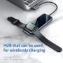 Адаптер Baseus Adapter Superlative USB-C to 2xUSB3.0+HDMI+3.5mm Deep Grey with Wireless Charger (CAHUB-AZ0G) for Apple Watch фото 13