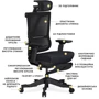 Крісло Mealux S6 Air Fabric Black (HF-S6 F/B) фото 9