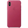 Чехол для iPhone Apple Leather Case Pink Fuchsia (MQTJ2) for iPhone X