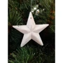 Набір новорічних прикрас Зірка, 12 шт, пластик, білий з блискітками, 5см