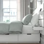 Каркас кровати с ящиком для хранения ІКЕА NORDLI 160х200 см белый (692.414.22) фото 3