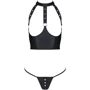 Комплект белья с открытой грудью Passion GENEVIA SET WITH OPEN BRA Black S/M