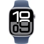 Apple Watch Series 10 42mm GPS + Cellular Silver Aluminium Case with Denim Sport Band - S/M (MWX33)