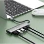 Адаптер WIWU Adapter Alpha 531H USB-C to HDMI+3xUSB3.0+USB-C Grey: Интерфейс подключения USB-C