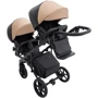 Коляска универсальная для двойни 2 в 1 Bair Kiwi Duo Eco BKD-18/15 капучино / черный (681041) фото 7
