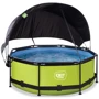 Басейн каркасний EXIT Toys з тентом 244х76 см лаймовий (30.35.08.40)