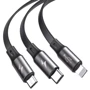 Кабель Baseus USB Cable to Lightning/microUSB/USB-C Fabric Flexible 3.5A 1.2m Gray/Black (CAMLT-BYG1): Тип USB Cable - Lightning/microUSB/USB-C