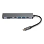 Адаптер Vinga Adapter USB-C to 2xUSB-C + HDMI + 2xUSB + SD / TF Grey (VCPHTC7AL): Додаткові роз'єми SD+TF Card, USB OTG, HDMI, USB-C