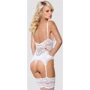 Мягкий корсет со стрингами Obsessive 810-COR-2 corset & thong white S/M