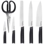 Набор кухонных ножей Набор ножей с подставкой KitchenAid Classic, 6 предметов и точилки (KE6PSTANOBG)