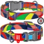 Ошейник WAUDOG Nylon с QR-паспортом, рисунок "Витраж", пластиковый фастекс 20 мм 24-40 см разноцветный (4577)