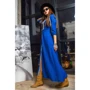 Платье FLFashion Френсис УПФ 3005 44 синее повседневное удлиненное миди: Длина рукава Рукав 3/4