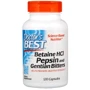 Doctor's Best Betaine HCL Pepsin And Gentian Bitters Бетаин гідрохлорид і пепсин 120 капсул