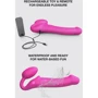 Безремневой страпон с вибрацией Strap-On-Me Vibrating Fuchsia M, регулируемый, пульт ДУ