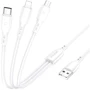 Кабель Borofone USB Cable to Micro USB/Lightning/Type-C 1m White (BX71): Тип USB Cable - microUSB