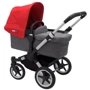 Універсальна коляска 2 в 1 Bugaboo Donkey 3 Mono ALU / GREY MELANGE-RED, сірий меланж з червоним капюшоном (180154GM02): Можливість встановлення люльки є