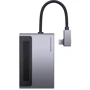 Адаптер Baseus Adapter Magic USB-C to USB-C+USB3.0 HDMI+SD+3.5mm Gray (CAHUB-DA0G): Цвет серый