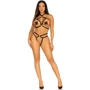 Стрепы-портупея с чокером Leg Avenue Satin elastic harness teddy, One size, Black